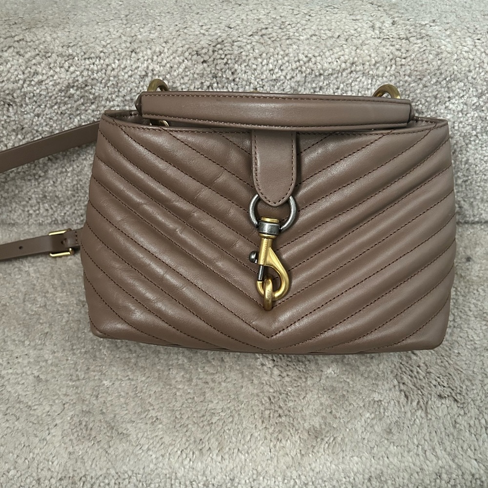 Rebecca Minkoff Edie Chevron Quilted Satchel handbag / crossbody